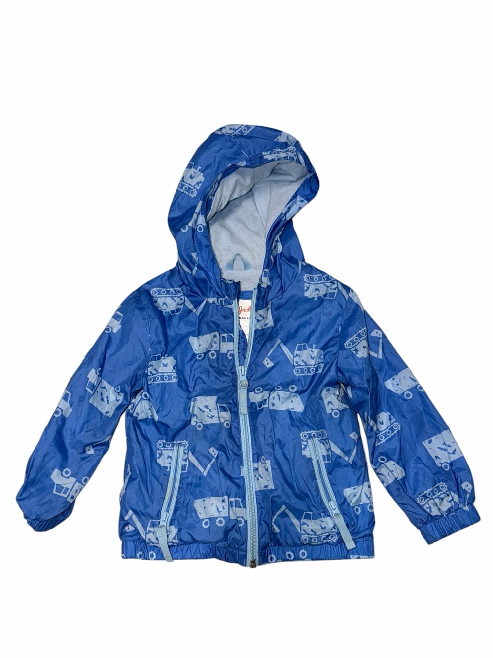 Cat & Jack Blue Kids Rain Jacket with Construction Print Size 2T